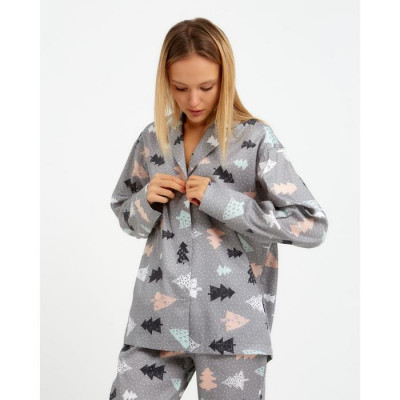 Пижама (рубашка, брюки) женская KAFTAN "Елки", р. 48-50
