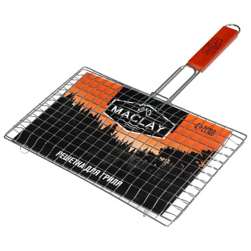 Решётка-гриль Maclay, универсальная, хромированная сталь, 45x34 см, рабочая поверхность 34x21 см