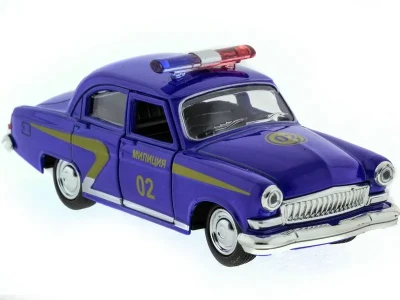Машина "АВТОПАНОРАМА" инерц. ГАЗ-21 (милиция) 1/43, в/к 14*7*5,5 см