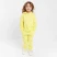 Костюм для девочки (толстовка, брюки) с НАЧЁСОМ, цвет жёлтый, рост 140 см