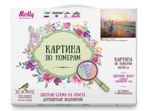 Картина по номерам с цветной схемой 40х50 ДАНДОРФ О. ЗНАМЕНИЕ (37 цветов)