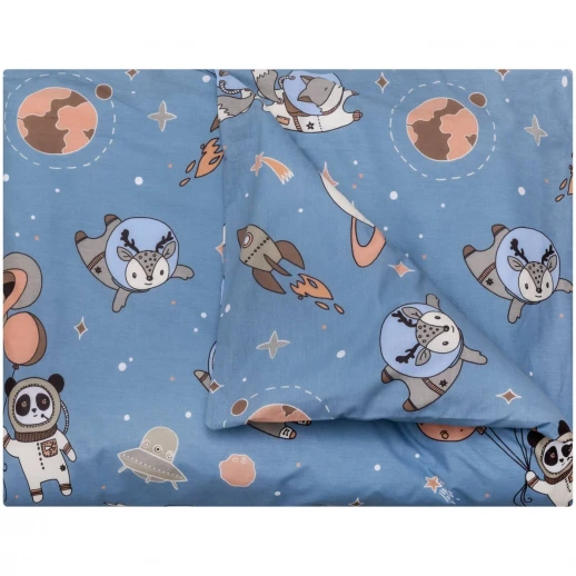 Пододеяльник детский на молнии ВОМБАТИК Classic Collection Космонавты 148х215