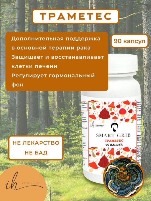 Траметес разноцветный Inner Health в капсулах, 90 шт