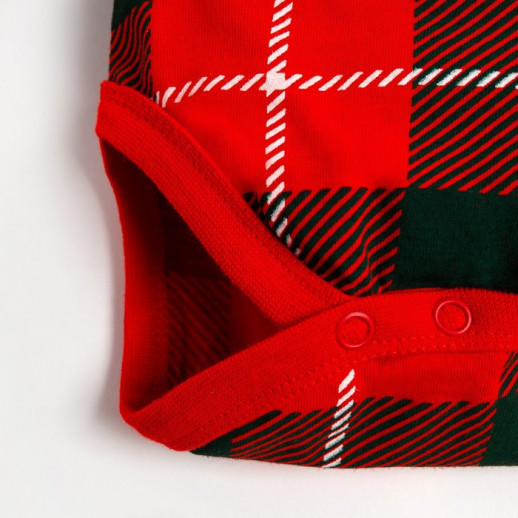 Набор: боди, штанишки и шапочка Крошка Я «Клетка»