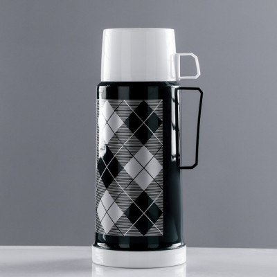 Термос 1 л, со стеклянной колбой, сохраняет тепло 8 ч, 12 х 28 см, микс