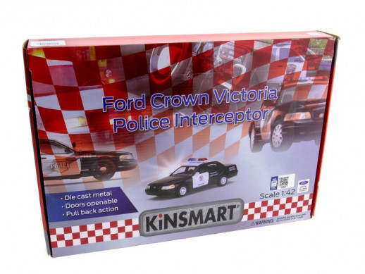 Машина Kinsmart "Ford Crown Victoria" (police) инерция (1/12шт) 1:42 б/к