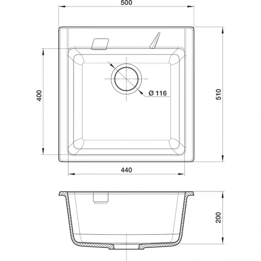 Кухонная мойка RIVELATO Rivelato RAUM RM-50 antracite