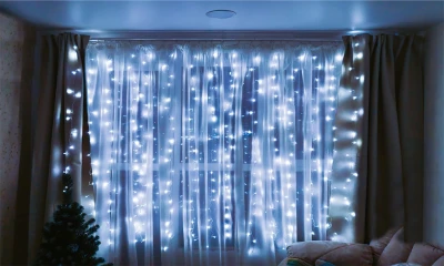 Гирлянда Гирлянда 240LED 220V, 8 режимов, 3х2м, занавес, холодный белый