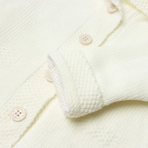 Джемпер вязаный Крошка Я с капюшоном рост 86-92 см, молочный