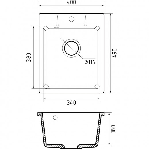Кухонная мойка GRANFEST GranFest URBAN 240 black