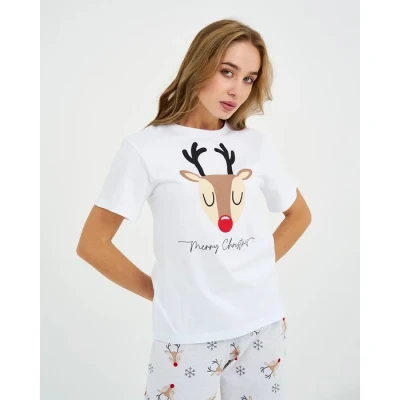 Пижама женская (футболка и брюки) KAFTAN "Deers" р.48-50