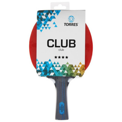 Ракетка для настольного тенниса Torres Club 4, для тренировок, накладка 2 мм, коническая ручка
