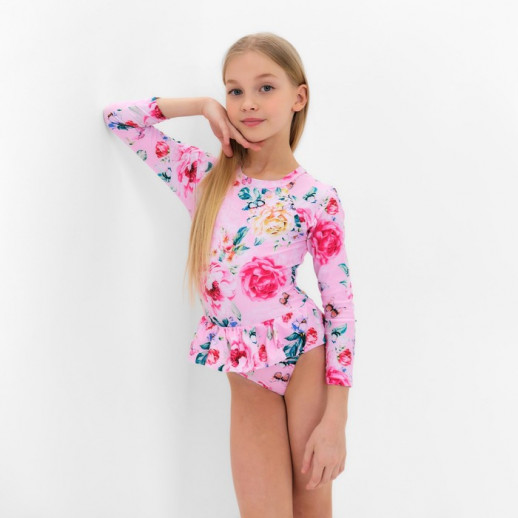 Купальник слитный детский MINAKU с рукавами, рост 140-146