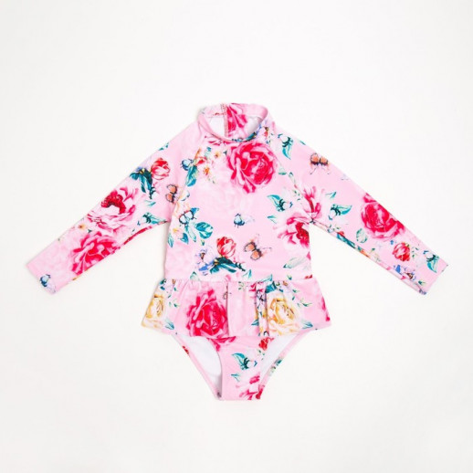 Купальник слитный детский MINAKU с рукавами, рост 140-146