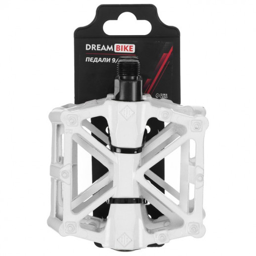 Педали 9/16" Dream Bike, с подшипниками, алюминиевые, цвет серебристый