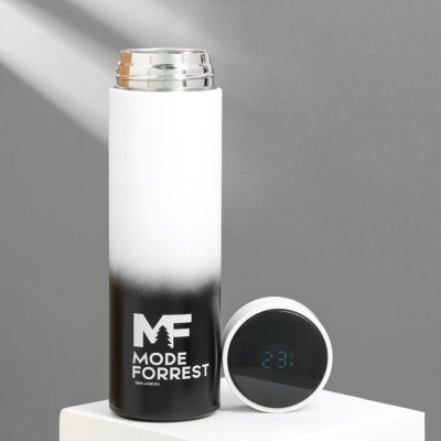 Термос с индикатором температуры Mode Forrest, 500 мл черно-белый, сохраняет тепло 8-10 ч