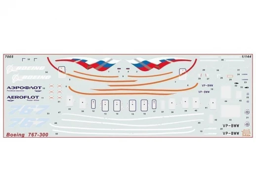 Сборная модель ZVEZDA Пассажирский авиалайнер Боинг 767-300, подарочный набор, 1/144