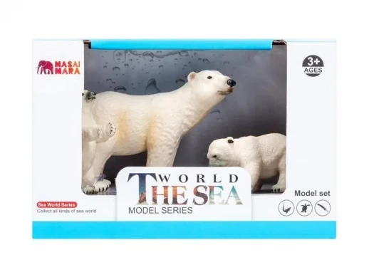 Набор фигурок животных MASAI MARA ММ203-003 серии "Мир морских животных": Белые медведи, 3 пр.