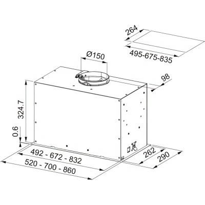 Вытяжка Franke FBFE BK MATT A70 Franke FBFE BK MATT A70 305.0665.392