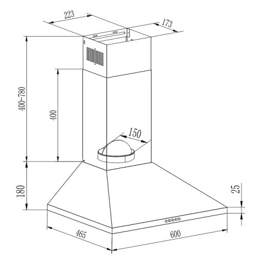 Купольная вытяжка Evelux EVELUX Favorite 60 W