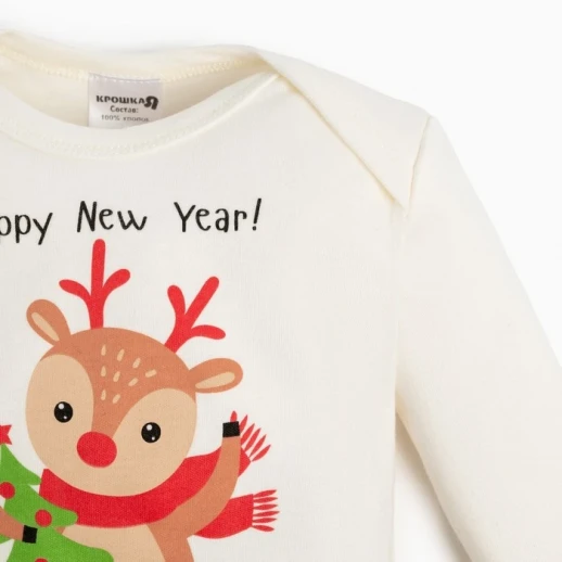 Комплект: джемпер и брюки Крошка Я «Новогодние зверята», цвет красный/белый