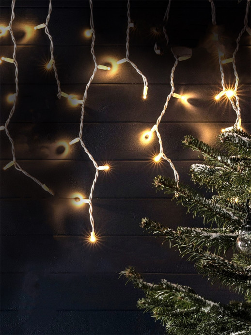 Гирлянда Гирлянда 100LED 220V, 8 режимов, 3 м, бахрома, тёплый белый