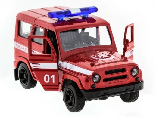 Машина "АВТОПАНОРАМА" инерц. УАЗ-469 (пожарная) 1/50, в/к 12*7*5,5 см