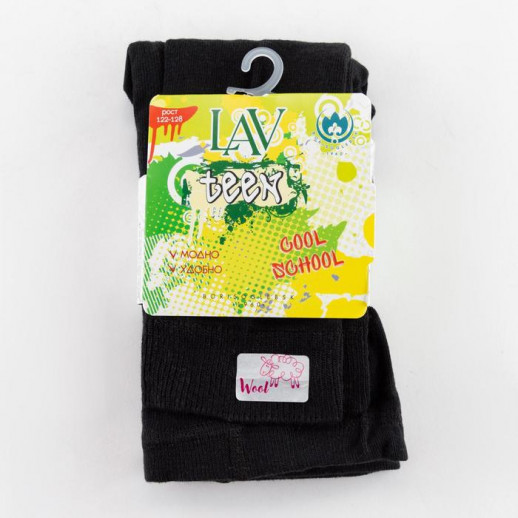 Леггинсы детские шерстяные, цвет чёрный, рост 140-146