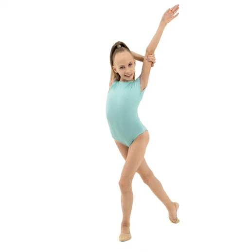 Купальник гимнастический Grace Dance, с укороченным рукавом, вырез лодочка, р. 42, цвет ментол