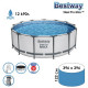 Бассейн каркасный Pool Set, 396 х 122 см, фильтр-насос, лестница, тент, 5618W