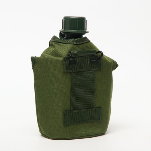 Фляжка походная "Аdventure", с чехлом 1л, пластик, кружка алюминевая