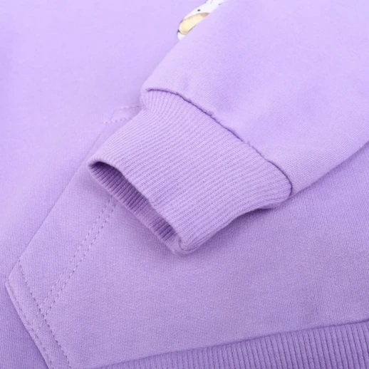 Толстовка для девочки НАЧЁС, цвет лиловый/медведь