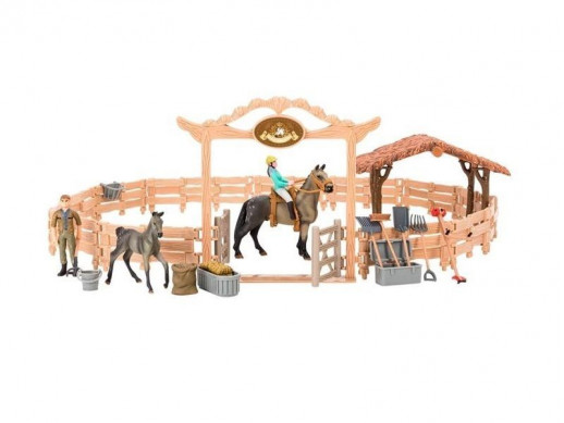 Набор фигурок животных MASAI MARA ММ205-060 серии "Мир лошадей": Конюшня 20 пр.