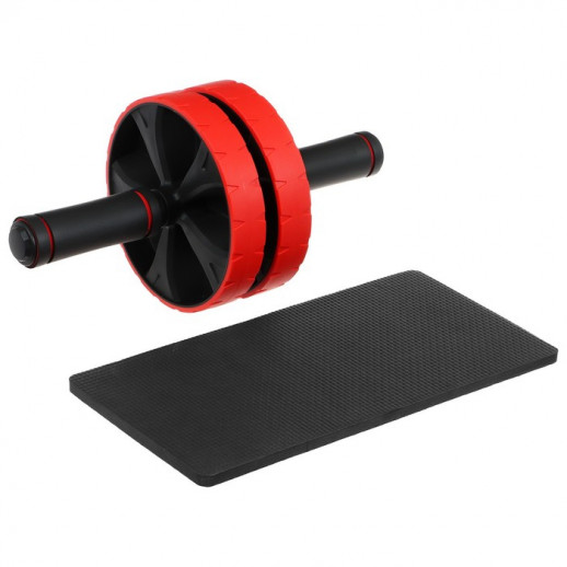 Ролик для пресса ONLYTOP, 31х17х17 см, с ковриком, цвет чёрный