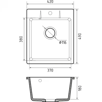 Кухонная мойка GRANFEST GranFest URBAN 242 gray