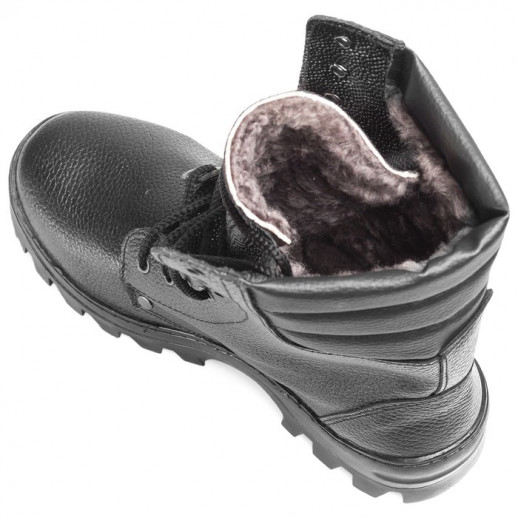 Ботинки кожаные с высоким берцем 5092, натуральный мех, зимние, р. 43