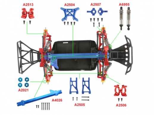 Алюминиевый усилитель верхней деки для Remo Hobby 1/16