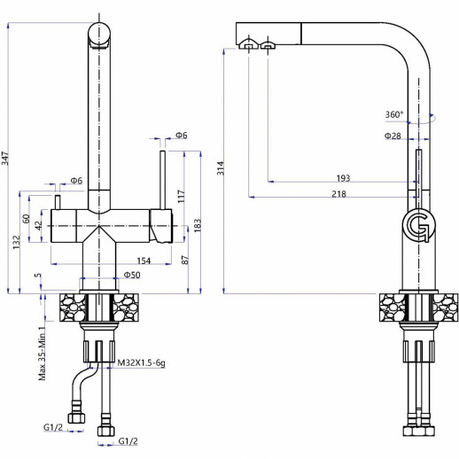 Смеситель RIVELATO Rivelato 1523513 brina oro