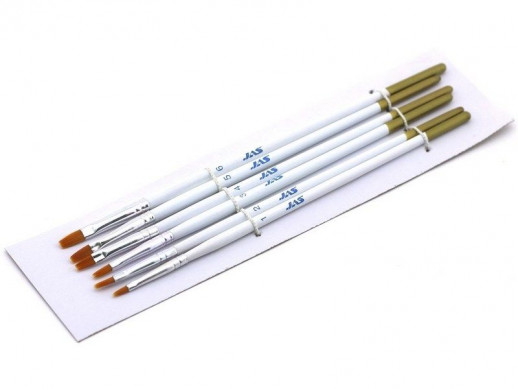 Набор кистей из синтетического волоса, плоские 6 шт. (№ 1, 2, 3, 4, 5, 6), шт