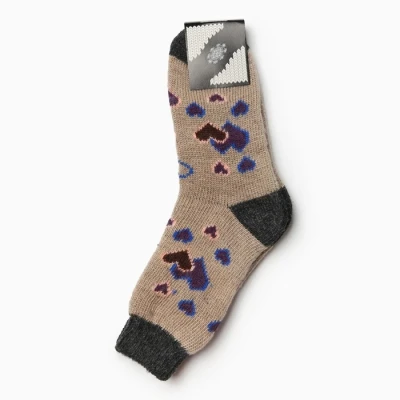 Носки женские шерстяные "Сердечки" цветсерый, размер 25