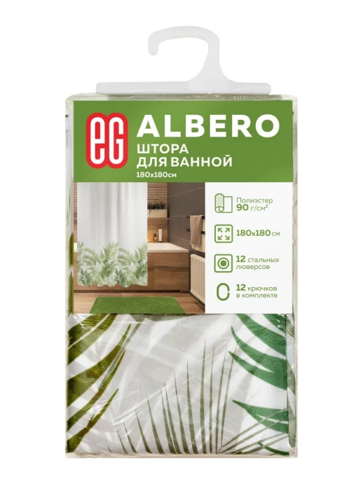 Штора для ванной Штора для ванной Albero, 180x180 см