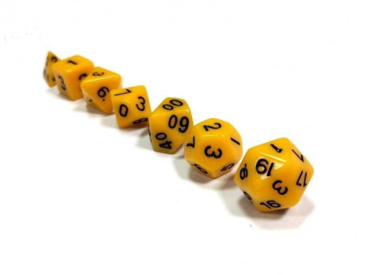 Набор ZVEZDA из 7 желтых игровых кубиков для ролевых игр, 7 шт