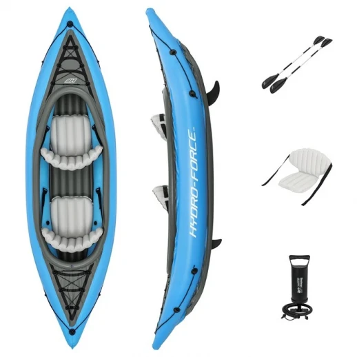 Байдарка Cove Champion X2 Kayak, 331 х 88 см, 2 весла, ласты, ручной насос, 65131
