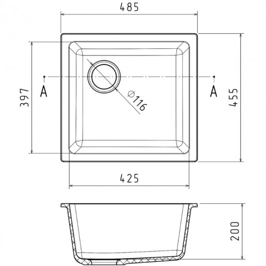 Кухонная мойка RIVELATO Rivelato BERKANA BK-45 grigio metallizzato
