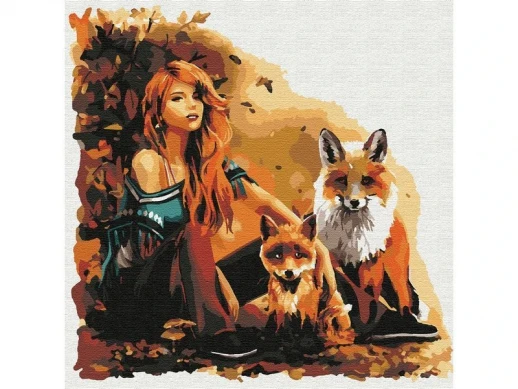 Картина по номерам 30х30 ЛЕСНЫЕ ДРУЗЬЯ (19 цветов)