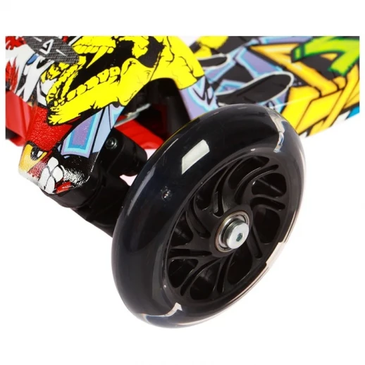 Самокат GRAFFITI Snappy, колёса световые PU 120/70 мм, ABEC 7