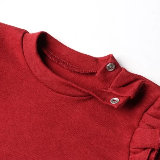 Боди с рюшами Крошка Я Cherry Red, рост 68-74, вишневый