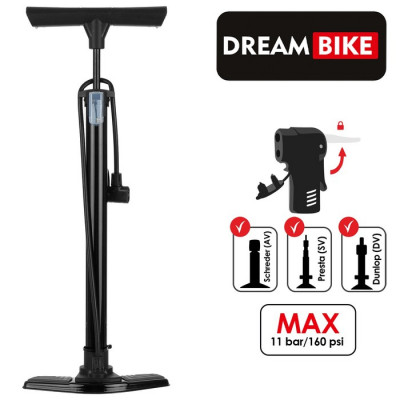 Насос велосипедный Dream Bike, напольный, цвет чёрный