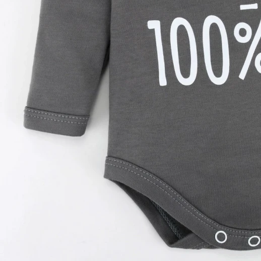 Боди Крошка Я "100% Я", серый