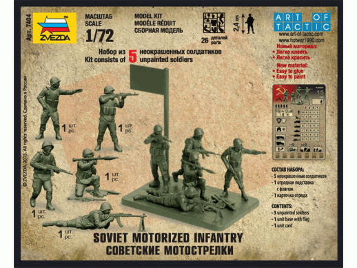 Сборная модель ZVEZDA Советские мотострелки, 1/72